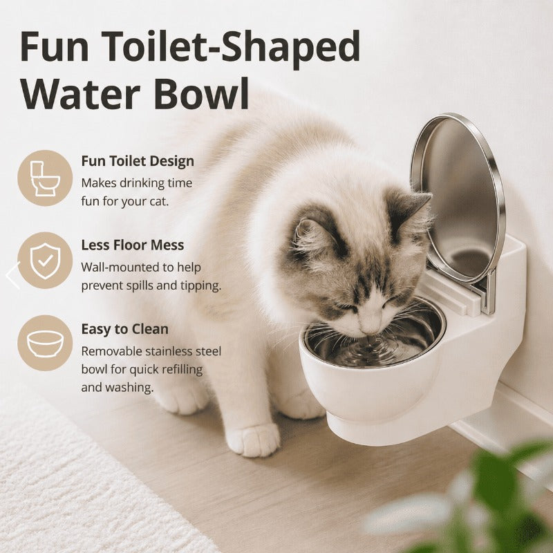 Toilet Shaped Cat Bowl