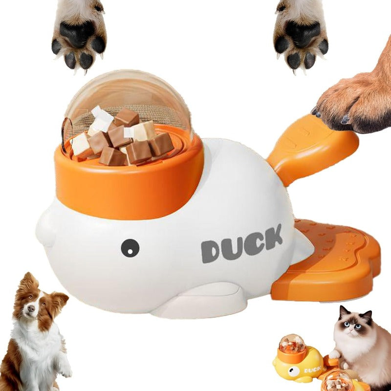 Interactive Duck-Themed Slow Feeder Toy for Cats