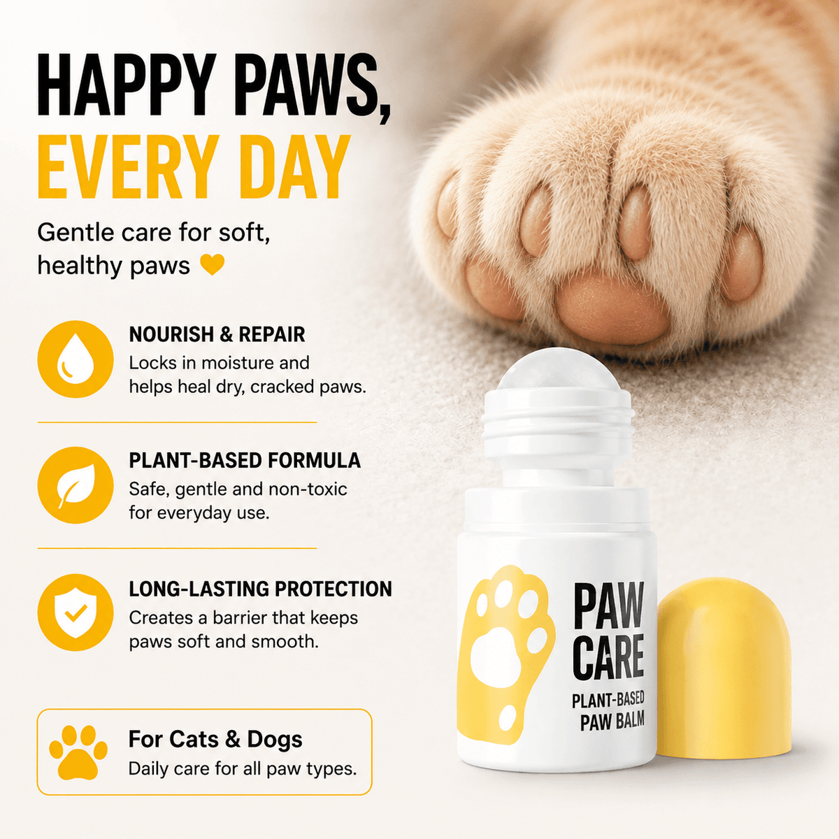 Roll-On Pet Paw Balm