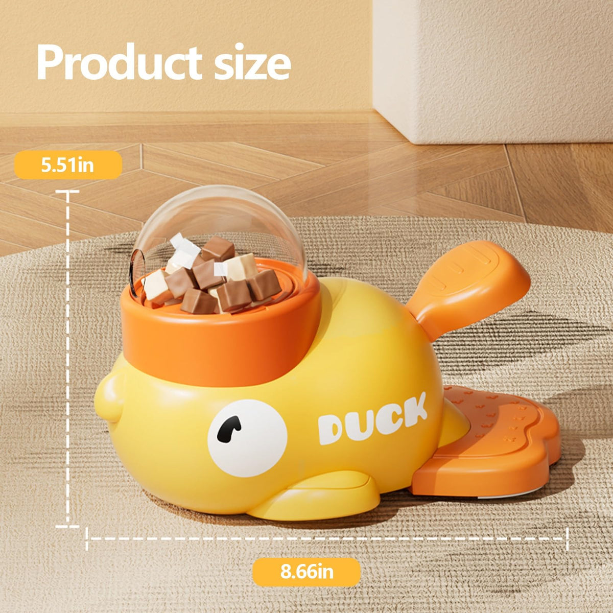Interactive Duck-Themed Slow Feeder Toy for Cats