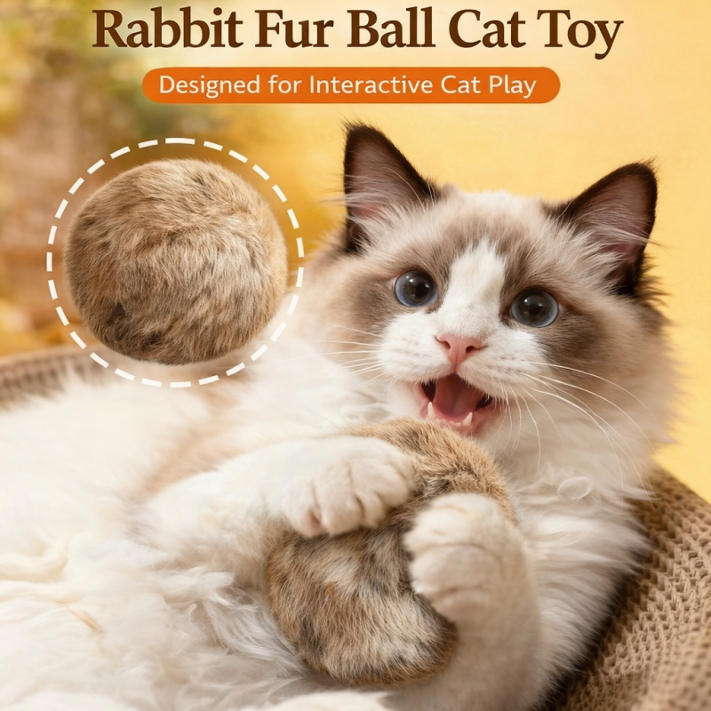 Soft Fluffy Cat Toy Ball